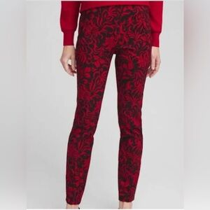 Chico's Red and Black Straight Leg Pants
